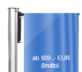 Ausleger, Fahnenmast aus Aluminium, zylindrisch, 360 Grad drehbar, (ZAW/ZAK)