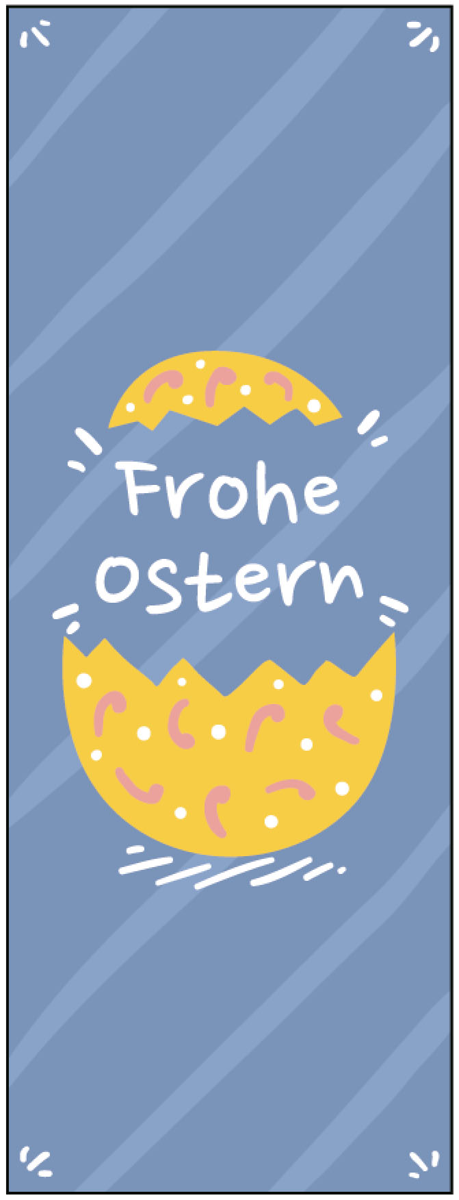 Osterfahne Osterei offen 