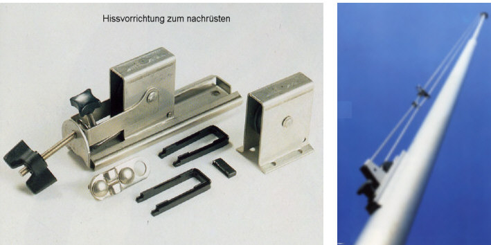 Fahnenhissvorrichtung für alle Nennhöhen