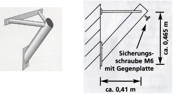 Schräghalter aus Stahl, feuerverzinkt, für Masten mit Ø 75mm - Preis auf Anfrage!