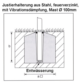 Justierhalterung aus Stahl für Masten mit Ø 100mm  (NICHT TMZ!!!)
