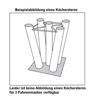 Köcherstern zum Einbetonieren für 3 Maste