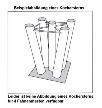 Köcherstern zum Einbetonieren für 4 Maste