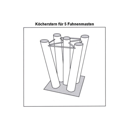 Köcherstern zum Einbetonieren für 5 Maste