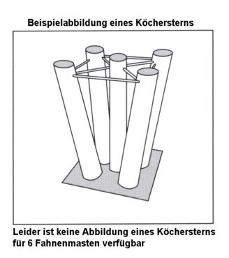 Köcherstern zum Einbetonieren für 6 Maste