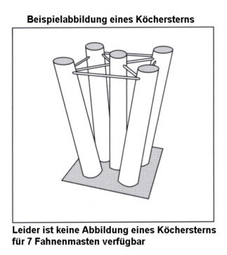 Köcherstern zum Einbetonieren für 7 Maste