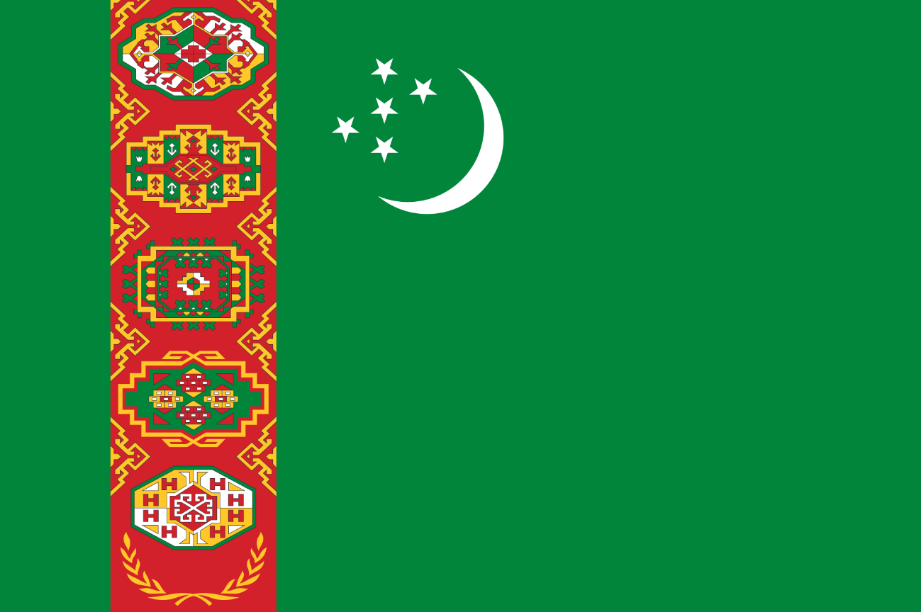 Flagge Land Turkmenistan