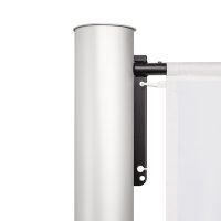 Pole top with guide carriage and telescopic outrigger