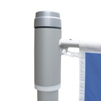 Pole top with rotating bearing and telescopic outrigger