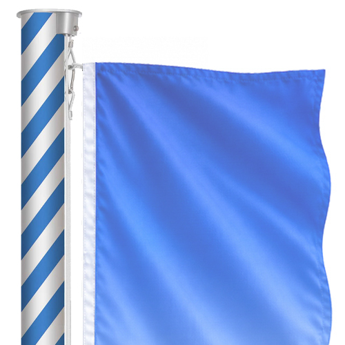 Fahnenmasten mit weiß-blauer Wendelung Fahnenmasten mit weiß-blauer Wendelung