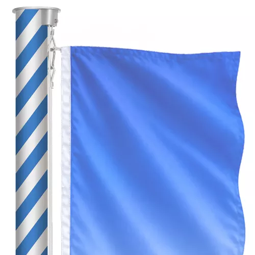 Fahnenmasten mit weiß-blauer Wendelung