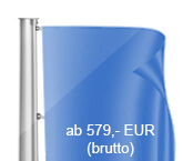 Innenseilführung, Flaggenmast aus Aluminium, konisch, starr