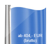 Aussenseil-Hissvorrichtung, Fahnenmasten aus Aluminium, konisch, starr