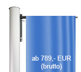 Ausleger/Galgen, Flaggenmasten aus Aluminium, elliptisch., 360 Grad drehbar