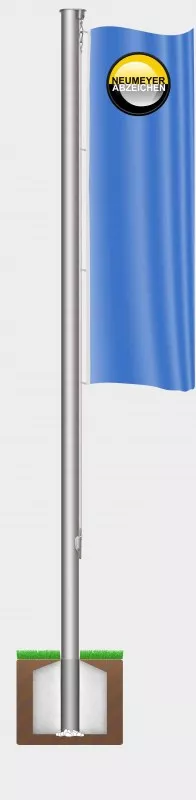 8m hoher zylindr. Aluminium-Fahnenmast ( Z90-8 ), Ø=90mm