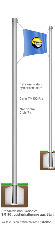 Transparentmasten aus Aluminium TMZ100, 7m