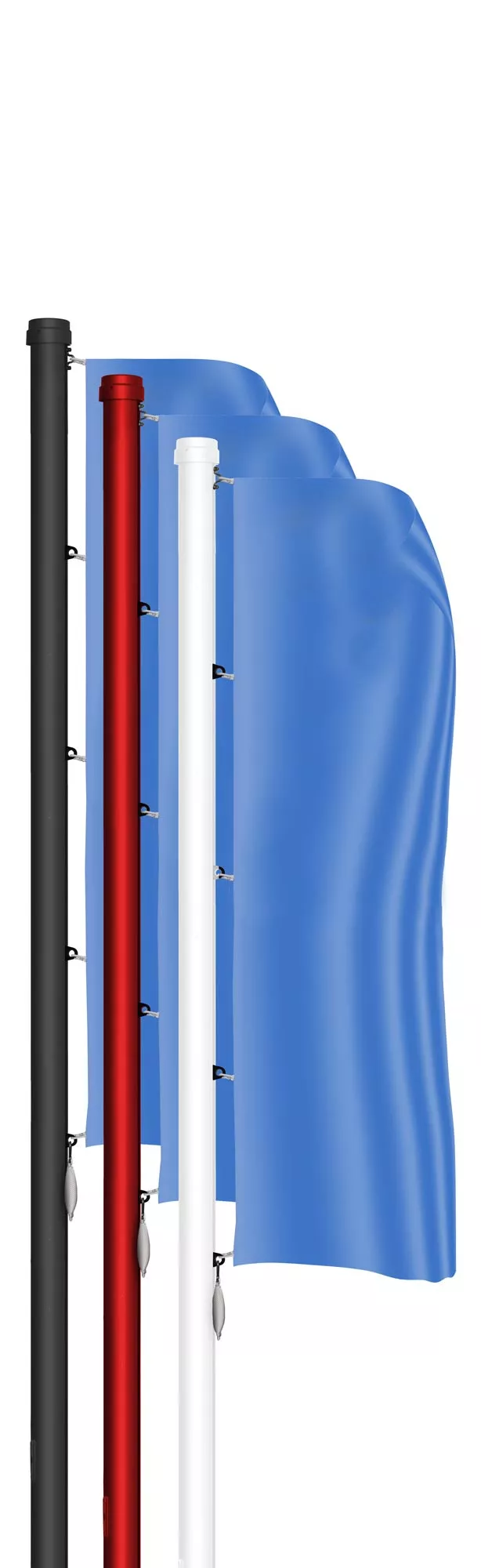 Pulverbeschichtung Fahnenmast Aluminium elliptisch EA100/EA120 - RAL-Bunttöne