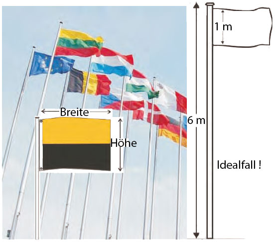 Fahnenmast-Höhe & Fahnengröße richtig wählen und kaufen