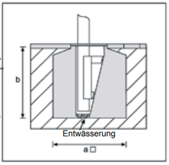 Skizze der Bodenhalterung Vario